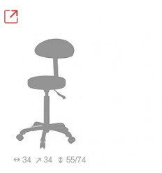 Tabouret "Fast +" avec dossier de dessin ergonomique Noir