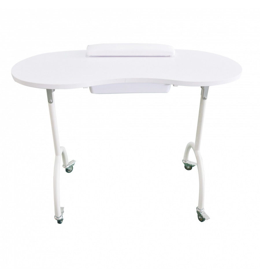 AlightUp Table de Manucure Pliante Professionnelle avec Tiroir et Roulettes  Table Onglerie/Bureau Manucure/Bureau Onglerie/Sac Ne Pèse Que 9 KG Blanc