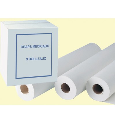 Pack de 9 rouleaux de draps d'examen gaufrés 70x35 cm - ATPM Services